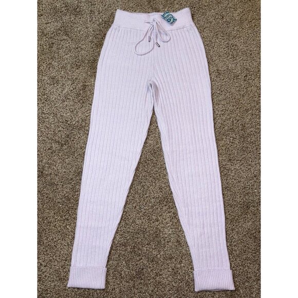 NEW Free People Intimately Around the Clock Lavender Knit High-Rise Joggers Pant - Picture 5 of 12
